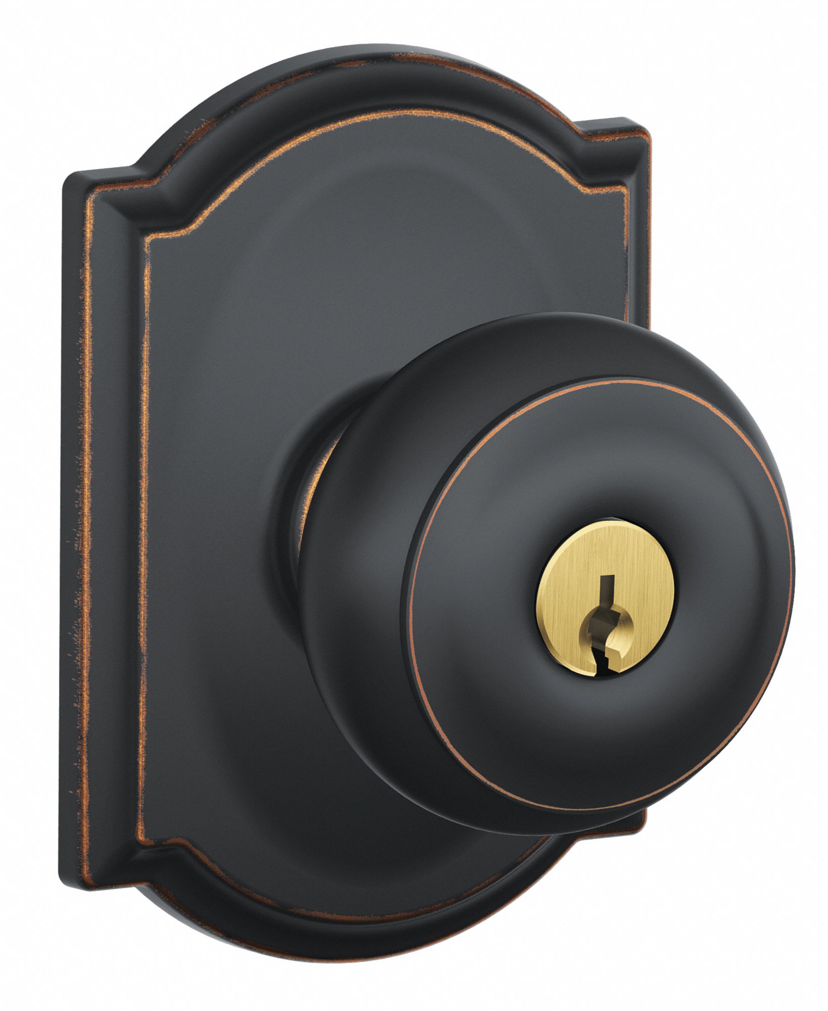 SCHLAGE, 2, F Knob Lockset 49ZG48F51A GEO 716 CAM