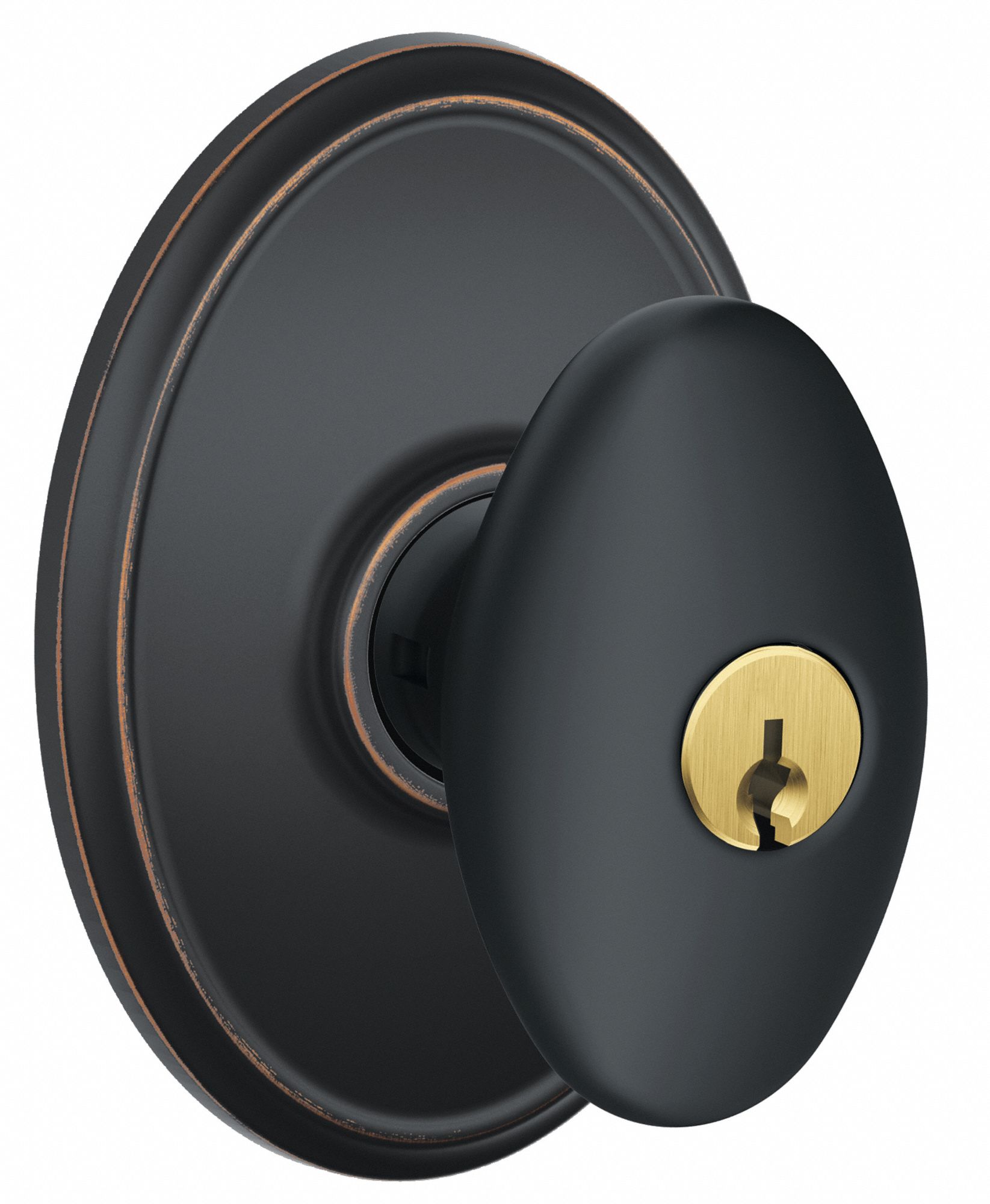 SCHLAGE Knob Lockset 2, F Siena/Wakefield, Antique Bronze, Schlage SC1