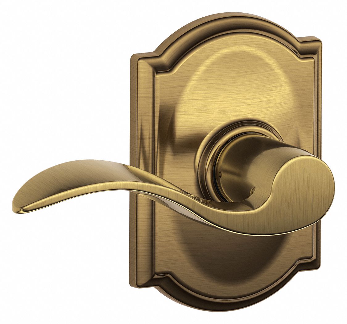 Door Lockset: Passage Lever Locksets, Brass, ADA Compliant