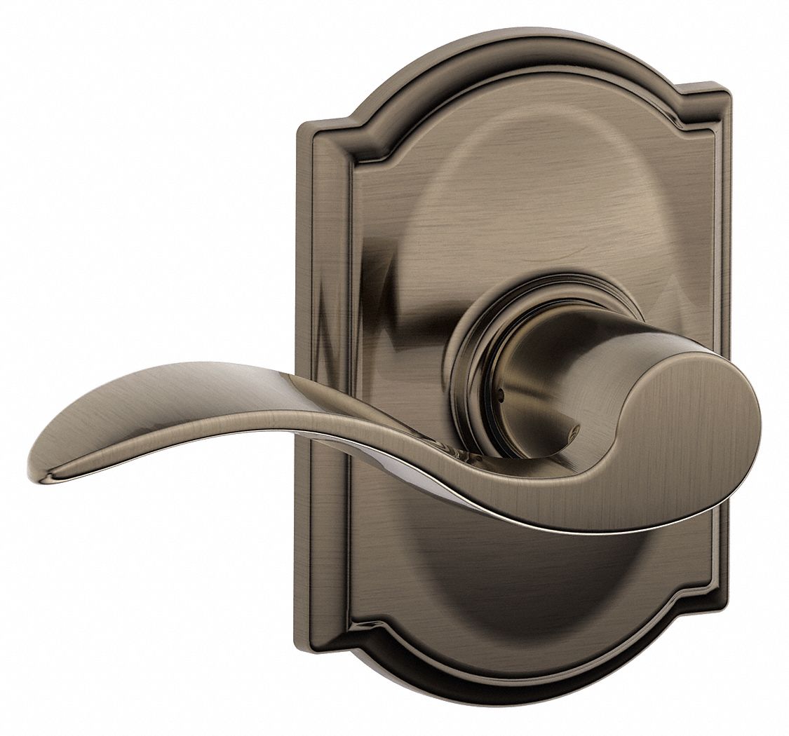 Door Lockset: Passage Lever Locksets, Nickel, ADA Compliant