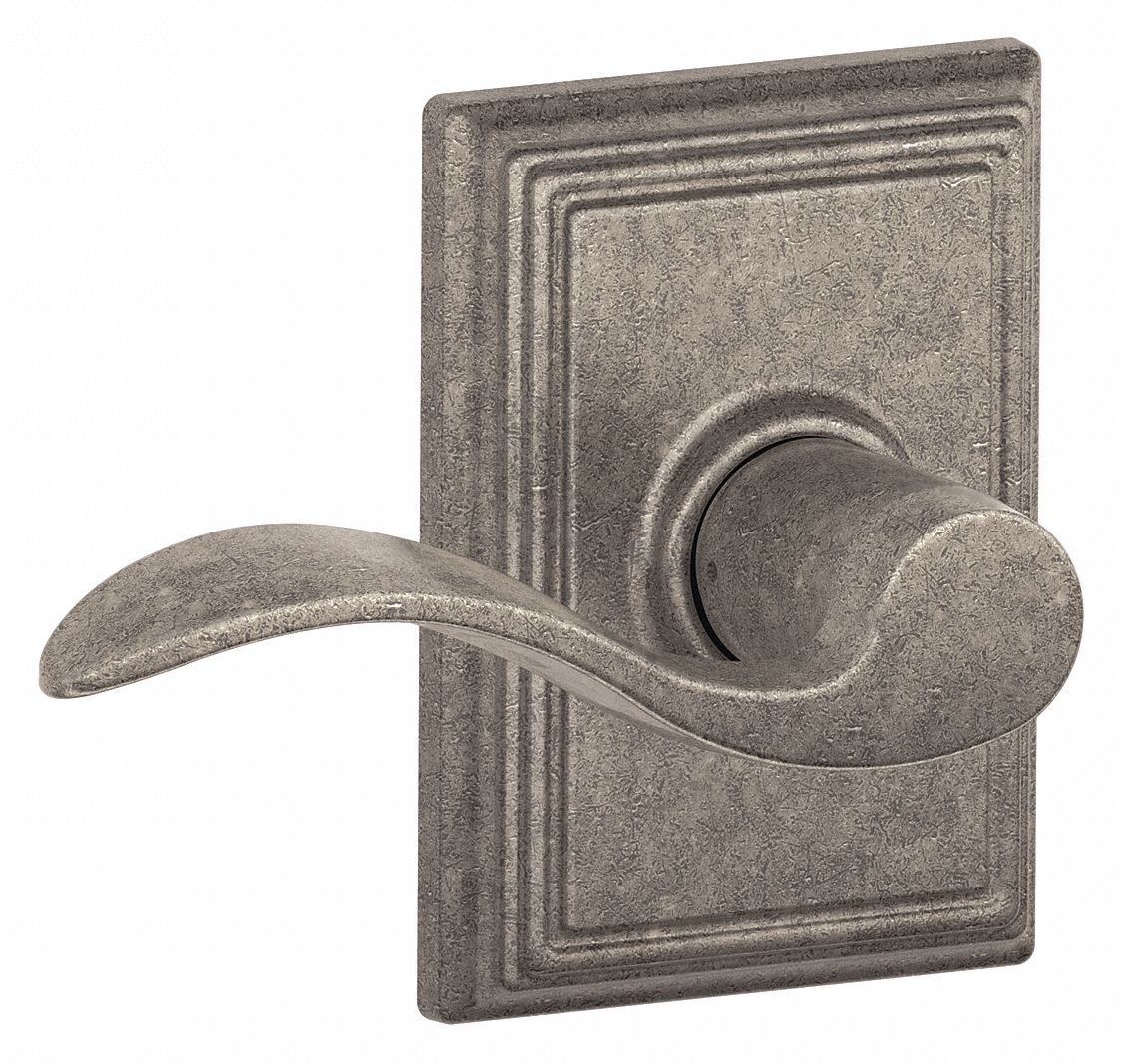 Door Lockset: Passage Lever Locksets, Nickel, ADA Compliant