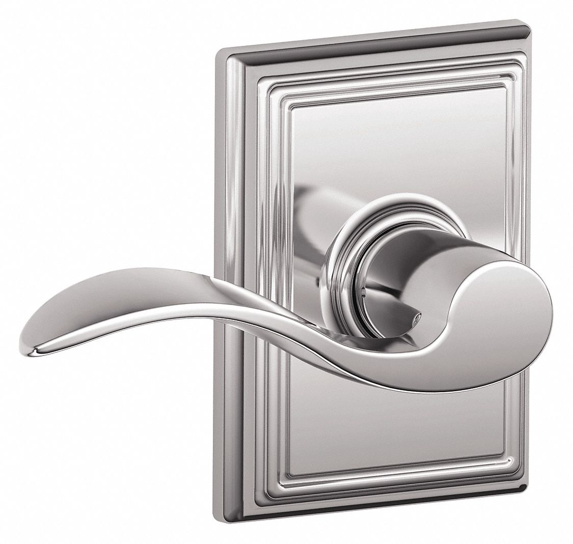 SCHLAGE Door Lever Lockset 2, F Accent/Addison, Bright Chrome, Not