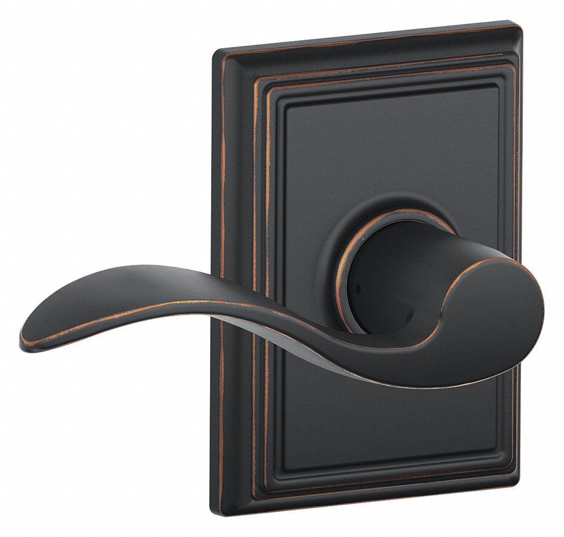 Door Lockset: Passage Lever Locksets, Bronze, ADA Compliant