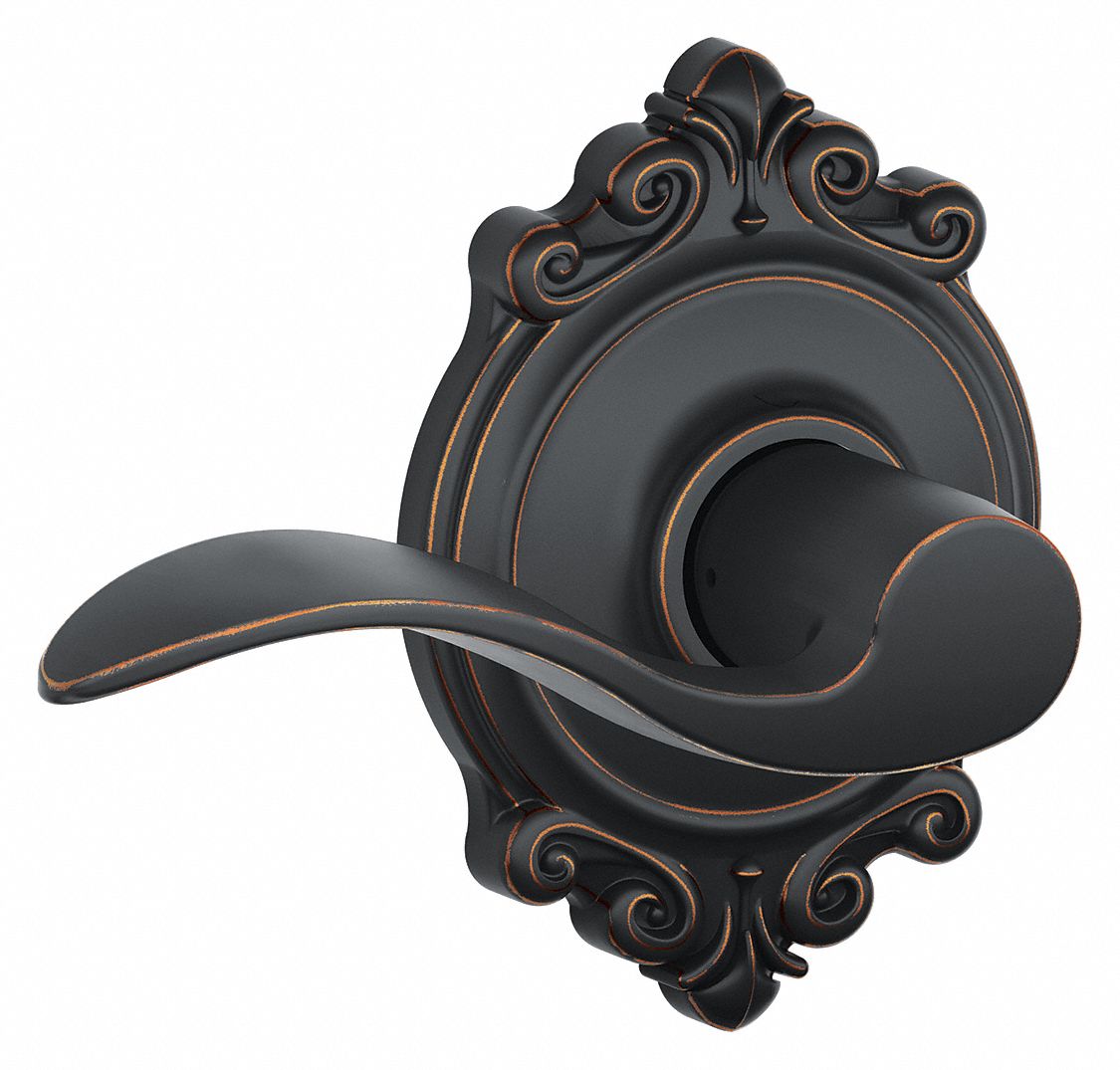 Door Lockset: Passage Lever Locksets, Bronze, ADA Compliant