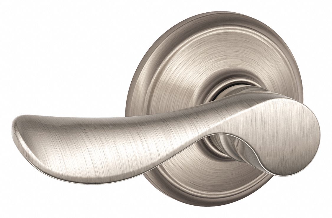 Door Lockset: Passage Lever Locksets, Nickel, ADA Compliant