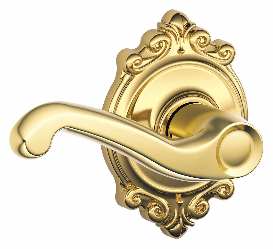 Door Lockset: Passage Lever Locksets, Brass, ADA Compliant