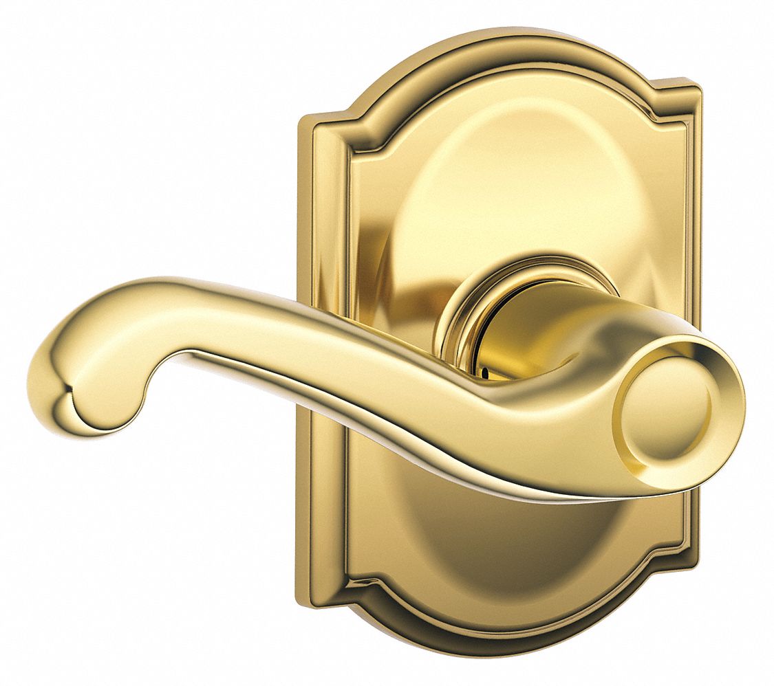 Door Lockset: Passage Lever Locksets, Brass, ADA Compliant