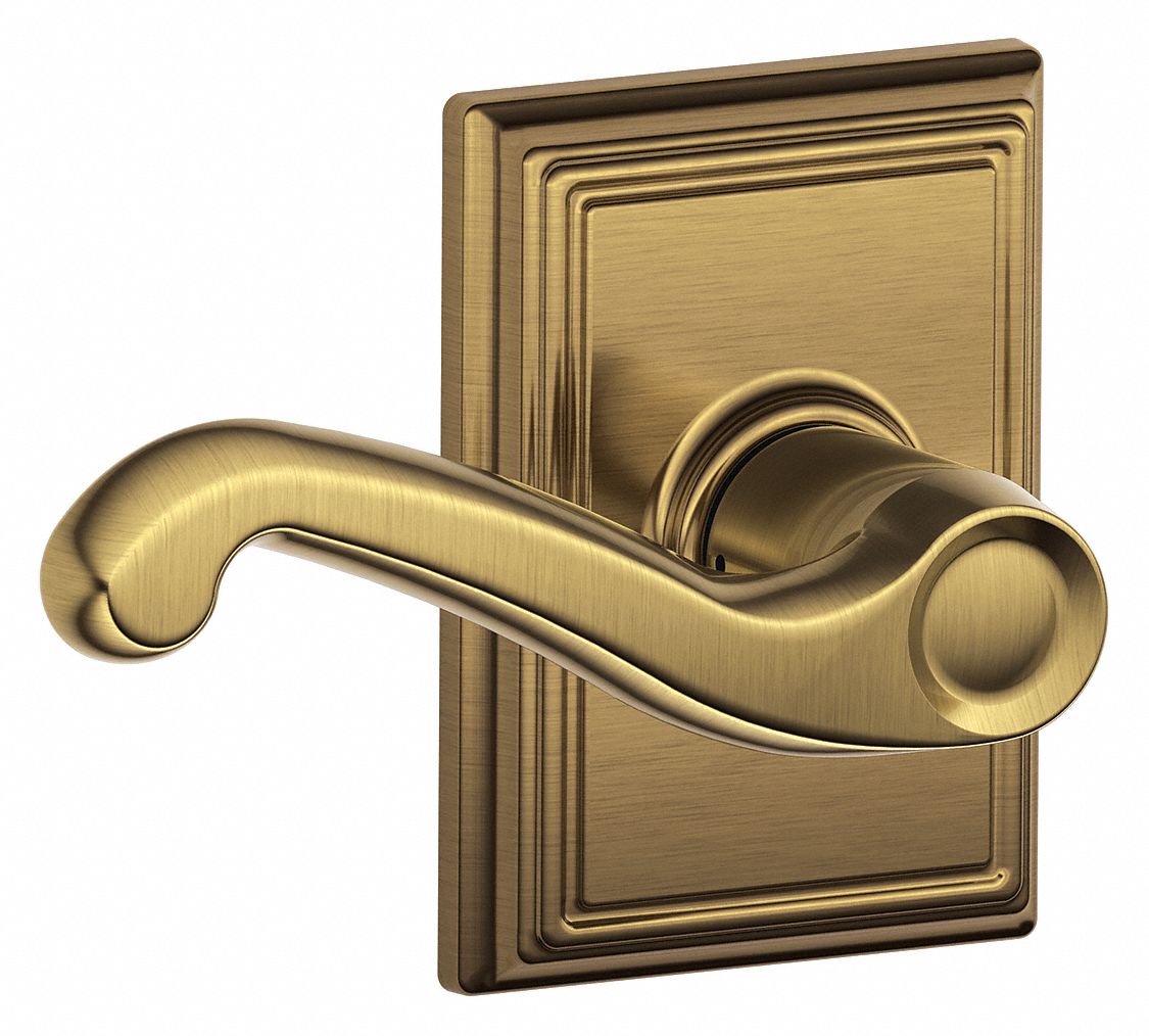 Door Lockset: Passage Lever Locksets, Brass, ADA Compliant
