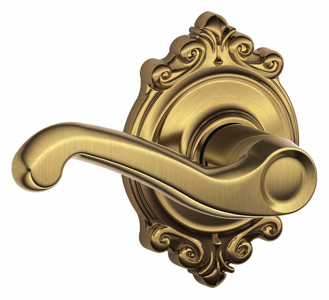 Door Lockset: Passage Lever Locksets, Brass, ADA Compliant