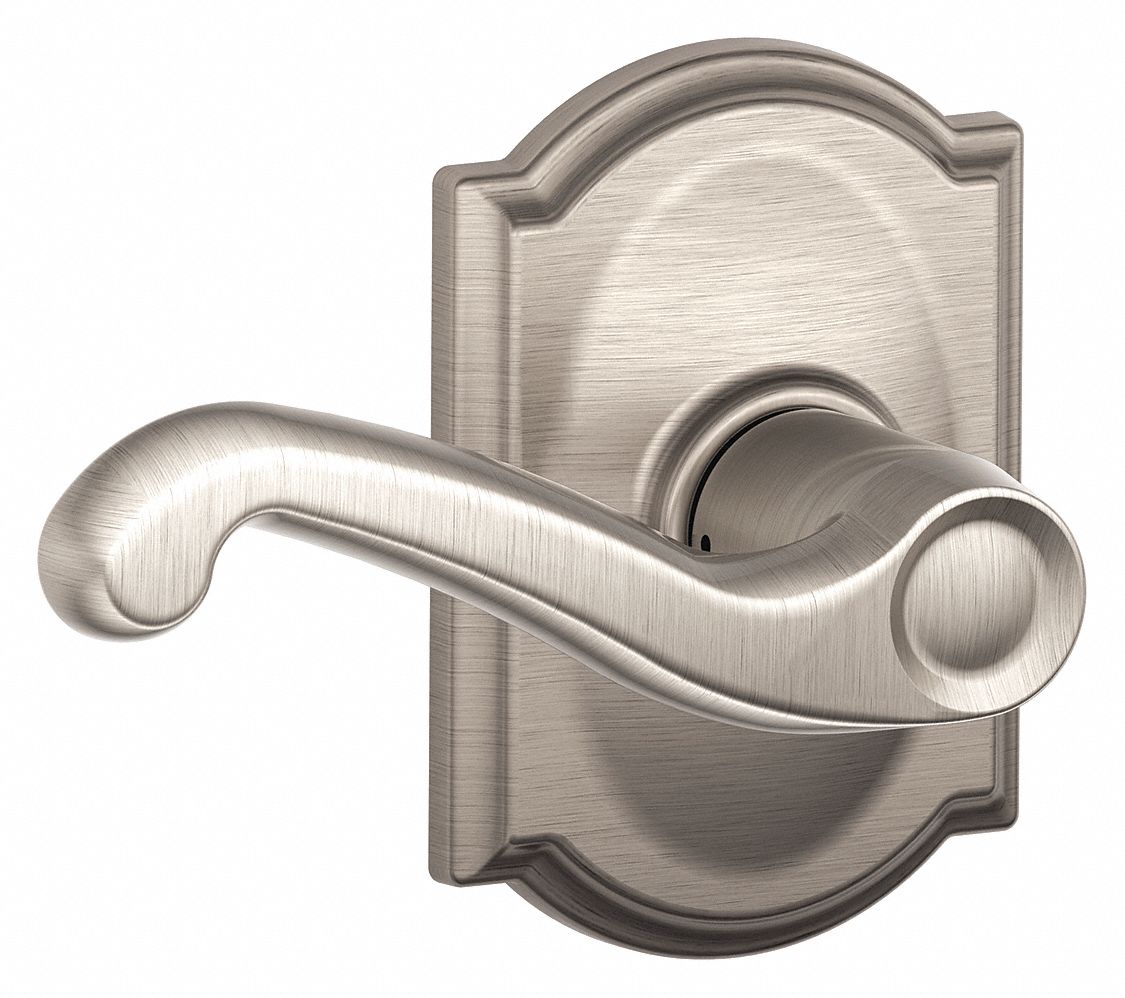 Door Lockset: Passage Lever Locksets, Nickel, ADA Compliant