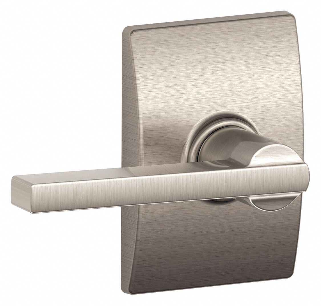 Door Lockset: Passage Lever Locksets, Nickel, ADA Compliant