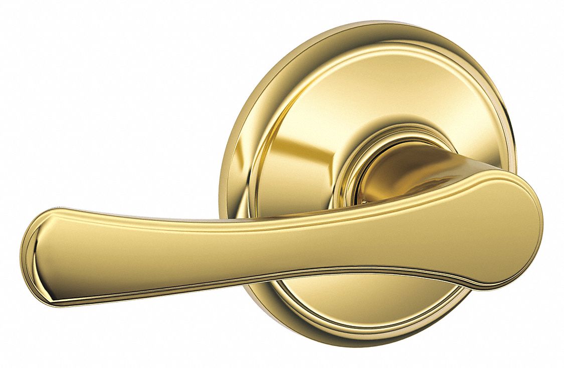 Door Lockset: Passage Lever Locksets, Brass, ADA Compliant