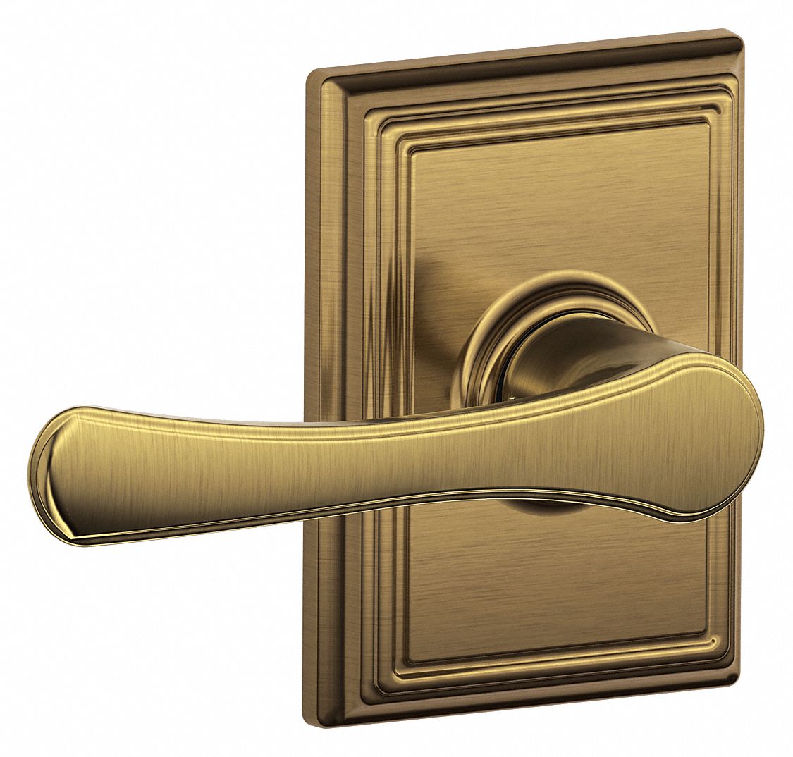 Door Lockset: Passage Lever Locksets, Brass, ADA Compliant
