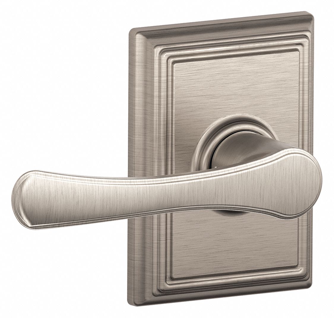Door Lockset: Passage Lever Locksets, Nickel, ADA Compliant