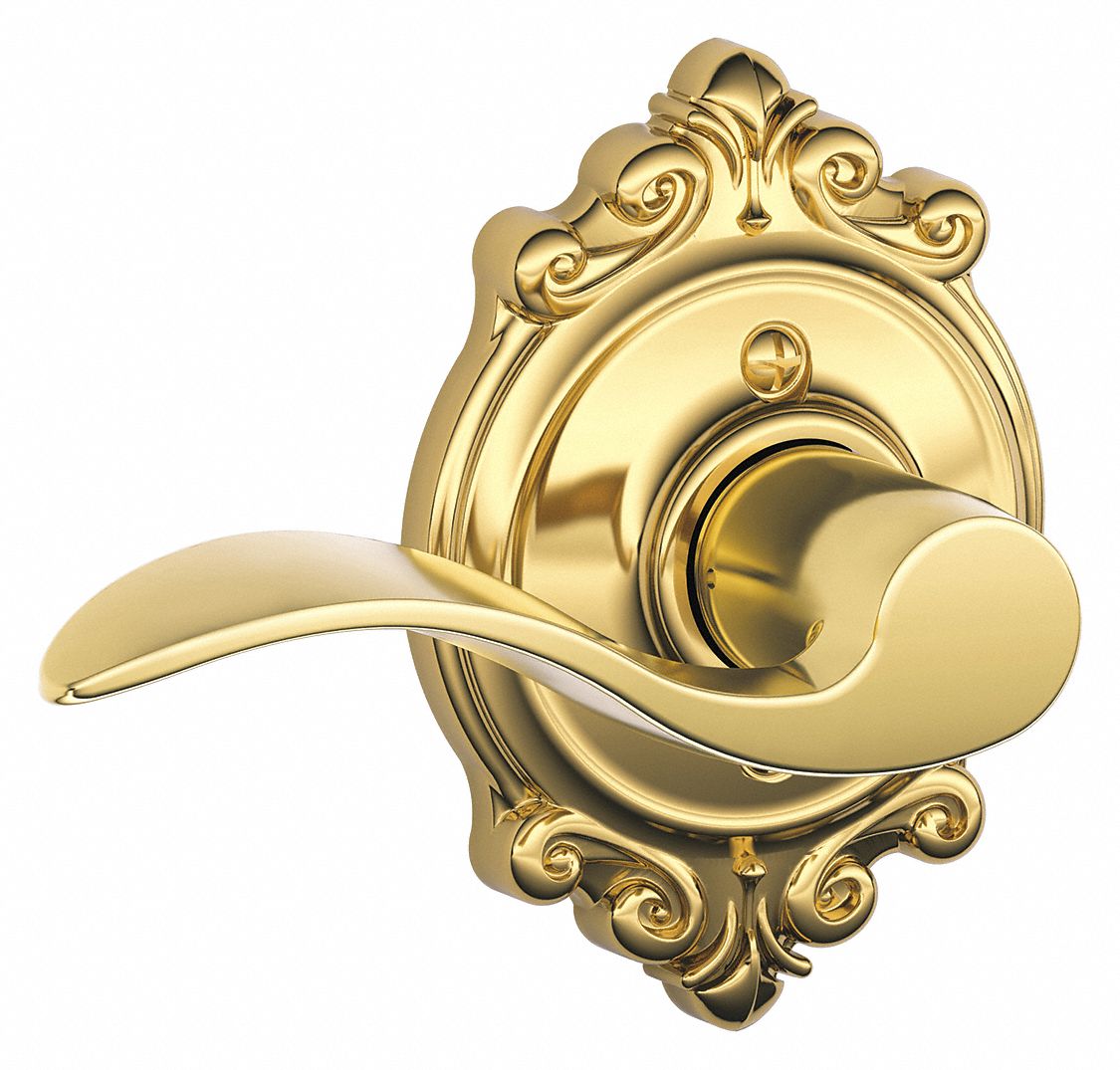 Door Lockset: Dummy Lever Locksets, Brass, ADA Compliant