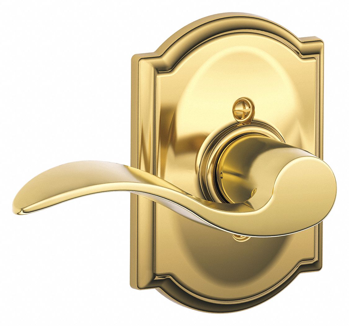 Door Lockset: Dummy Lever Locksets, Brass, ADA Compliant