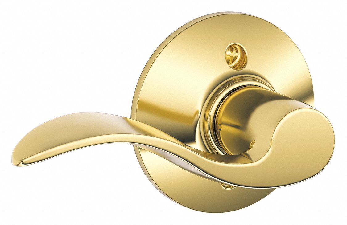 Door Lockset: Dummy Lever Locksets, Brass, ADA Compliant