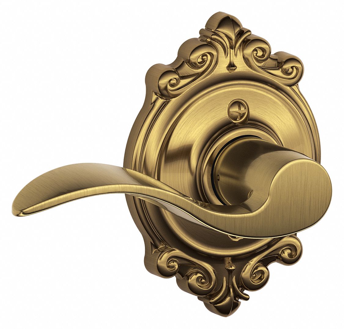 Door Lockset: Dummy Lever Locksets, Brass, ADA Compliant