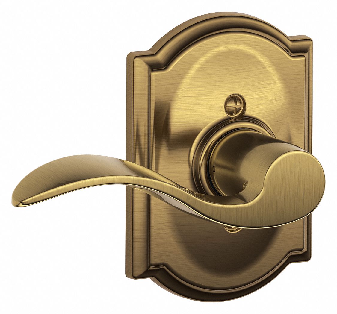 Door Lockset: Dummy Lever Locksets, Brass, ADA Compliant
