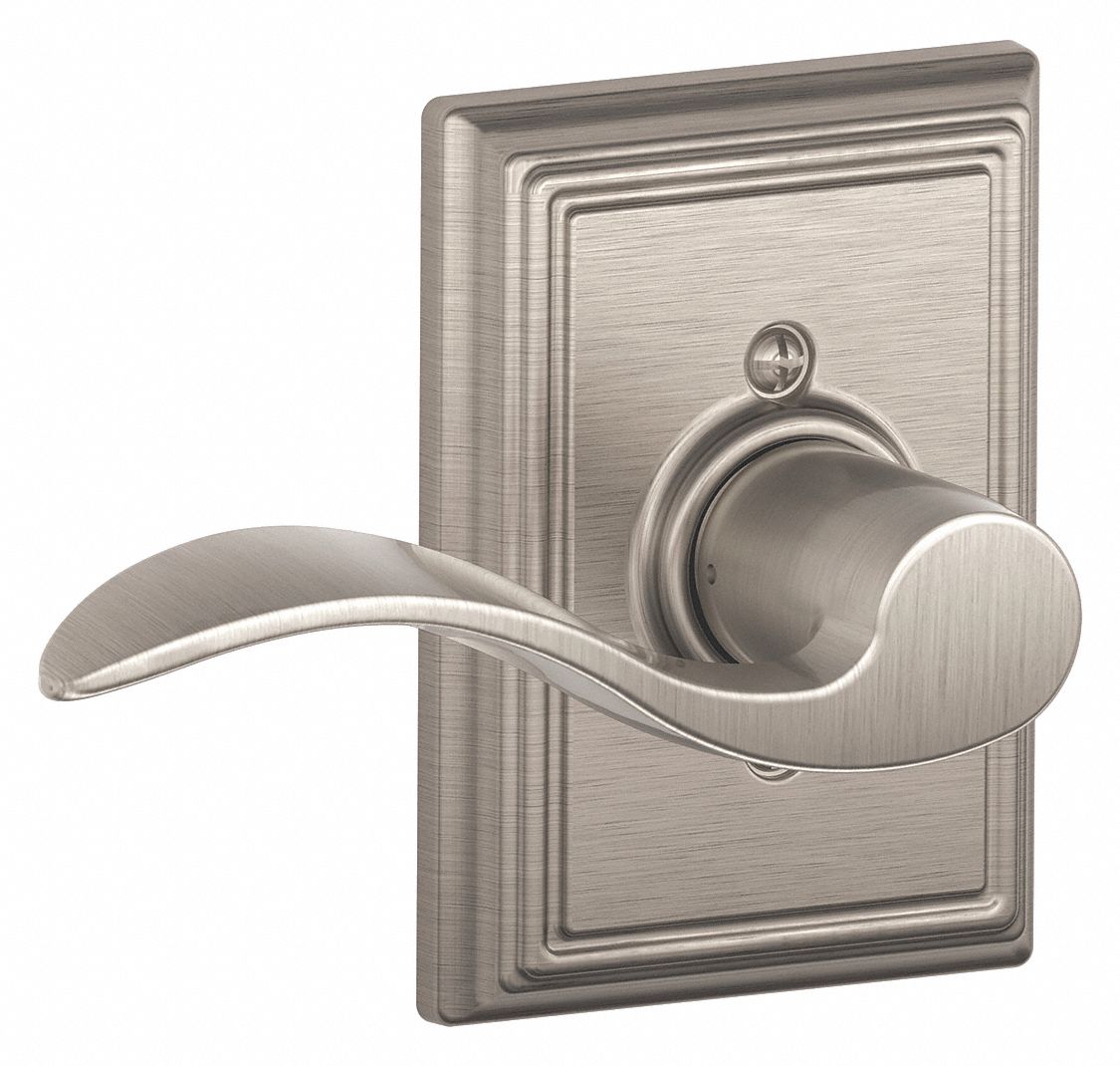 Door Lockset: Dummy Lever Locksets, Nickel, ADA Compliant
