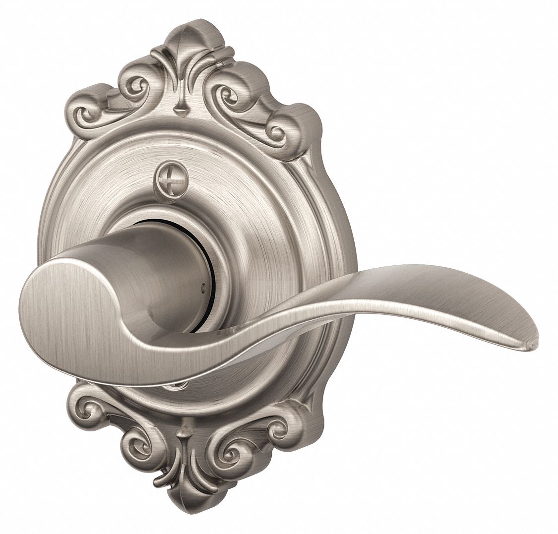 Door Lockset: Dummy Lever Locksets, Nickel, ADA Compliant