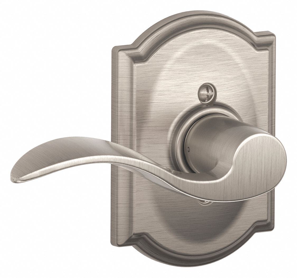 Door Lockset: Dummy Lever Locksets, Nickel, ADA Compliant