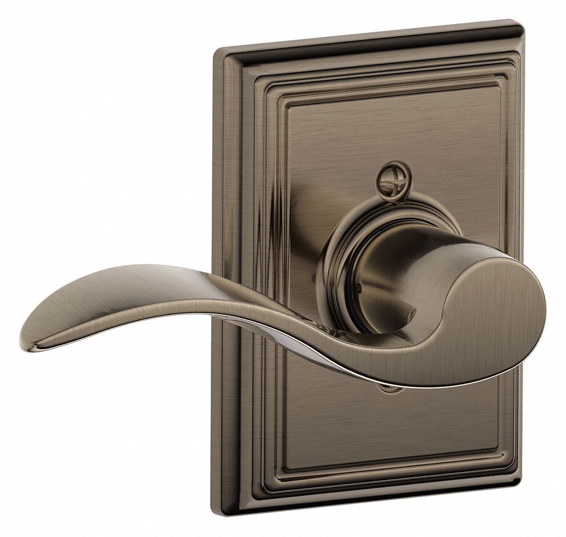 Door Lockset: Dummy Lever Locksets, Nickel, ADA Compliant