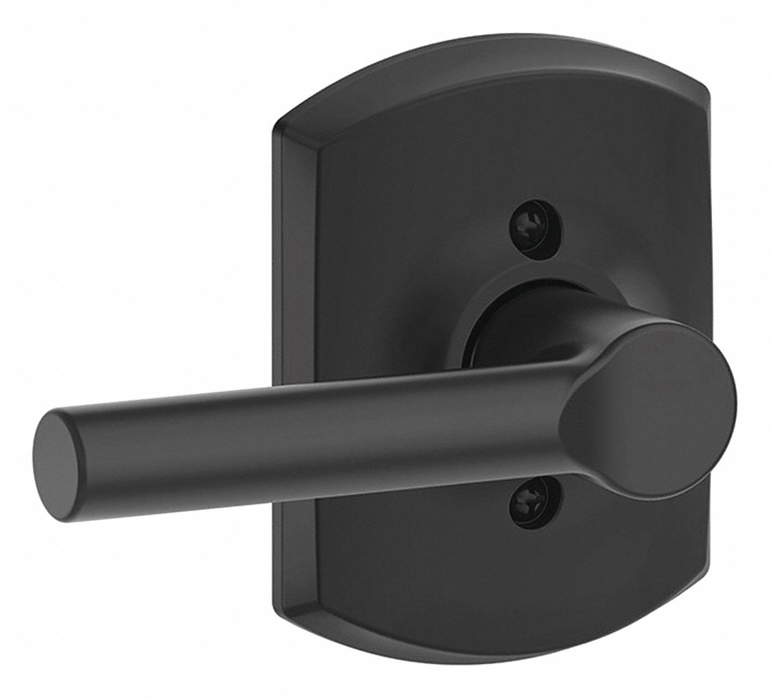 SCHLAGE Door Lever Lockset 2, F Broadway/Greenwich, Matte Black, Not