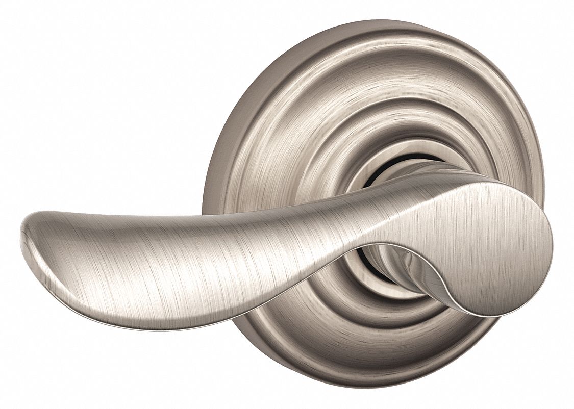 Door Lockset: Dummy Lever Locksets, Nickel, ADA Compliant