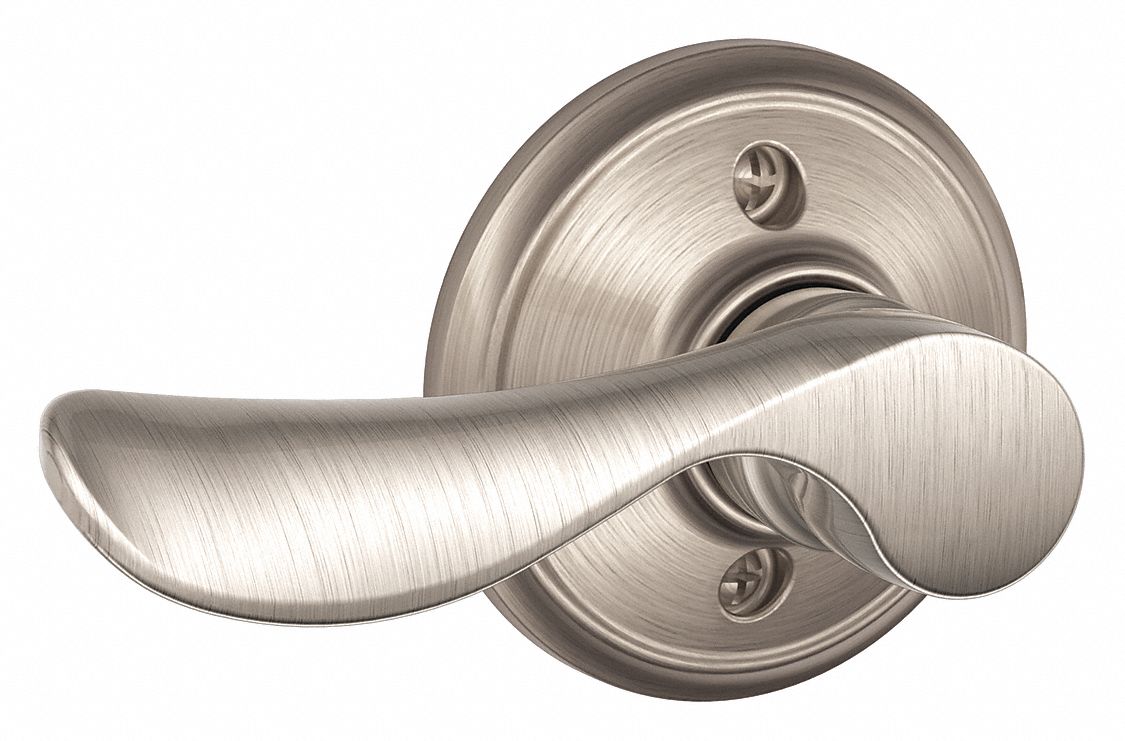 Door Lockset: Dummy Lever Locksets, Nickel, ADA Compliant
