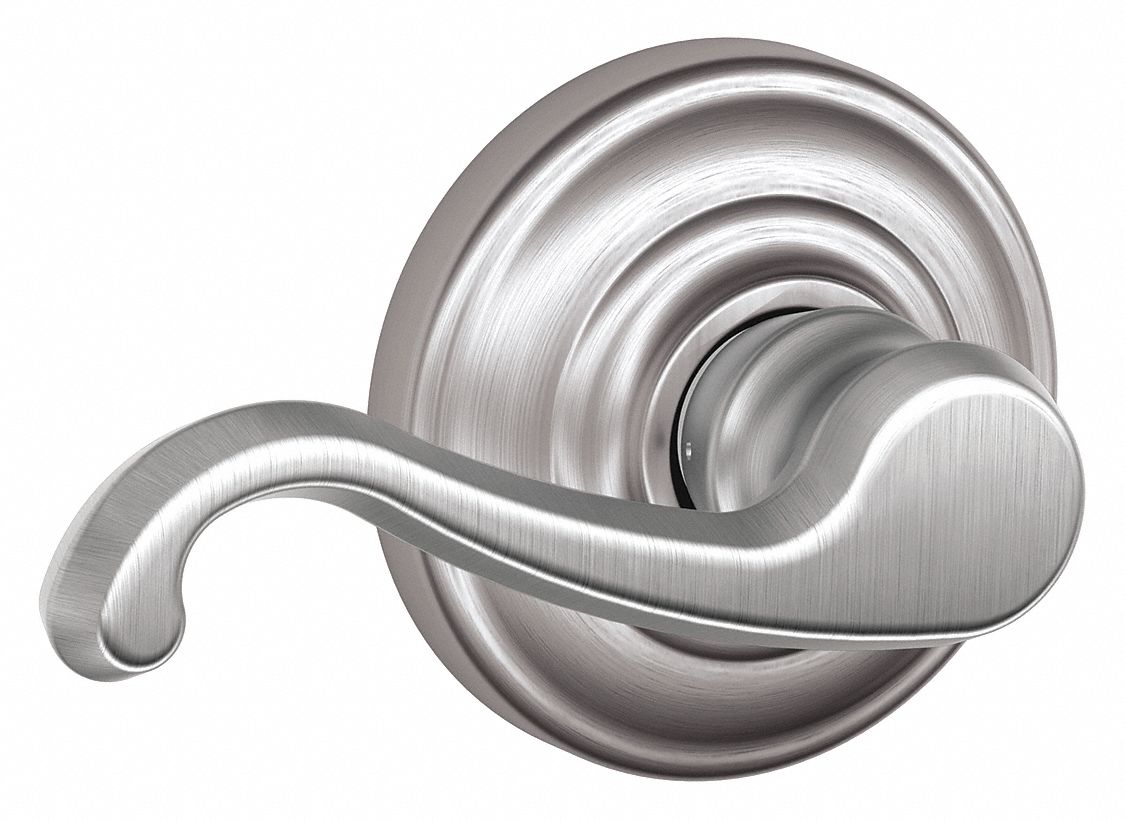 SCHLAGE Door Lever Lockset 2, F Callington/Andover, Satin Chrome, Not