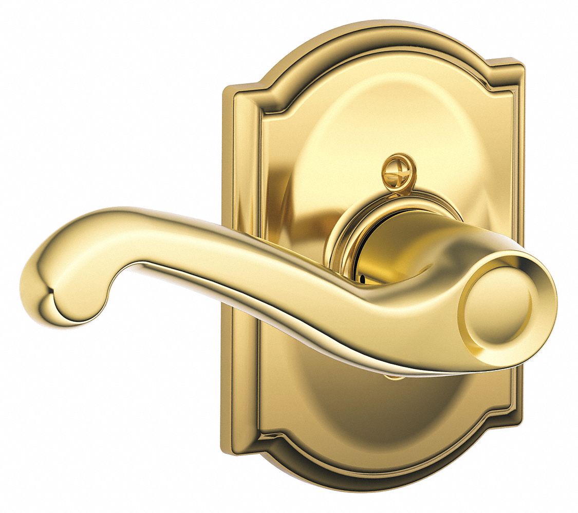 Door Lockset: Dummy Lever Locksets, Brass, ADA Compliant