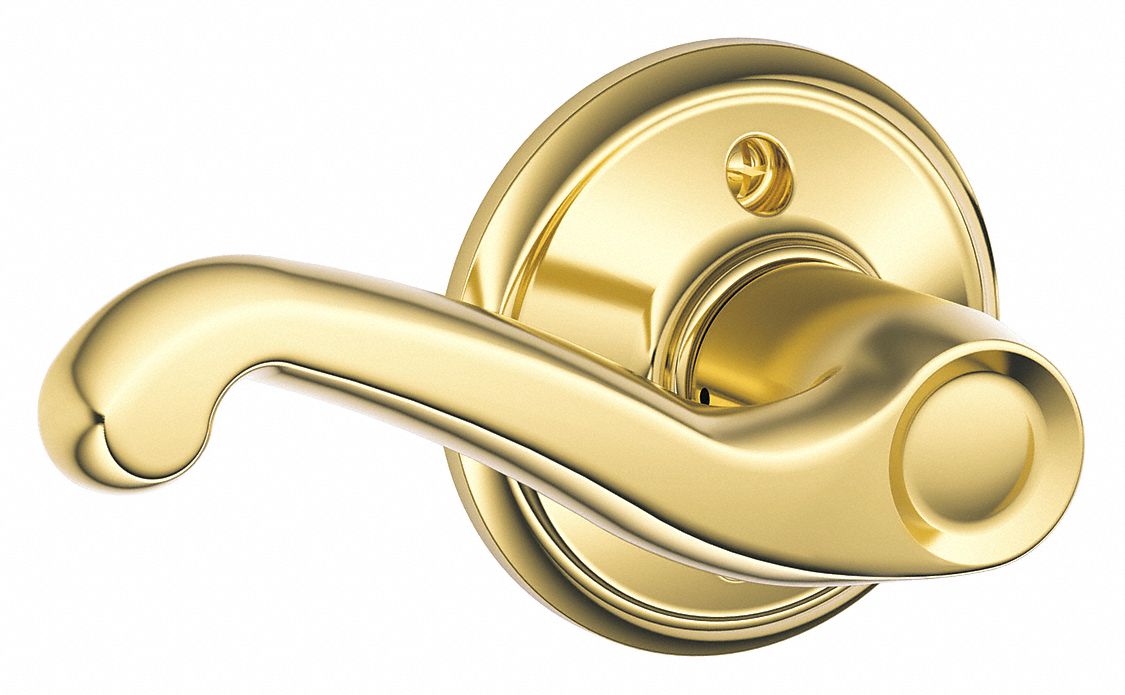 Door Lockset: Dummy Lever Locksets, Brass, ADA Compliant