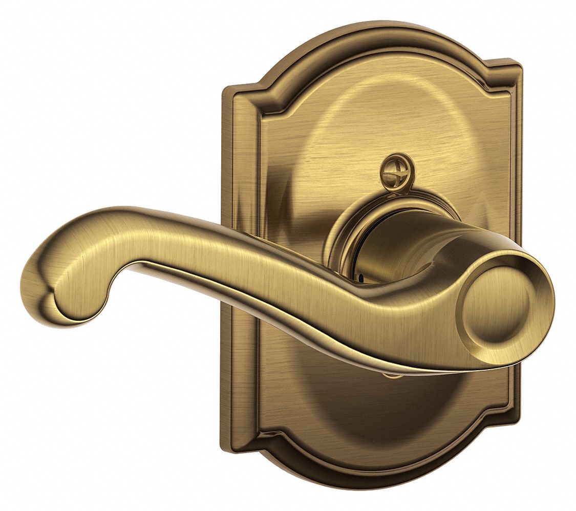 Door Lockset: Dummy Lever Locksets, Brass, ADA Compliant