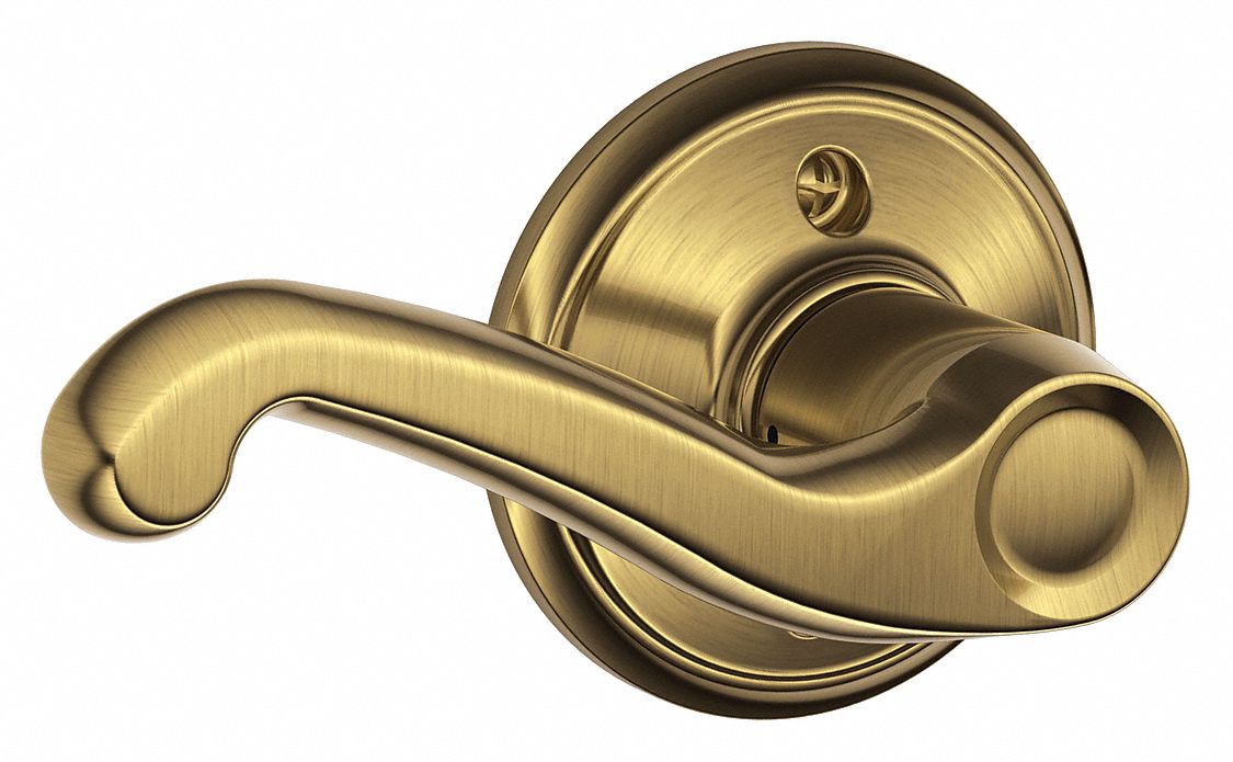 Door Lockset: Dummy Lever Locksets, Brass, ADA Compliant