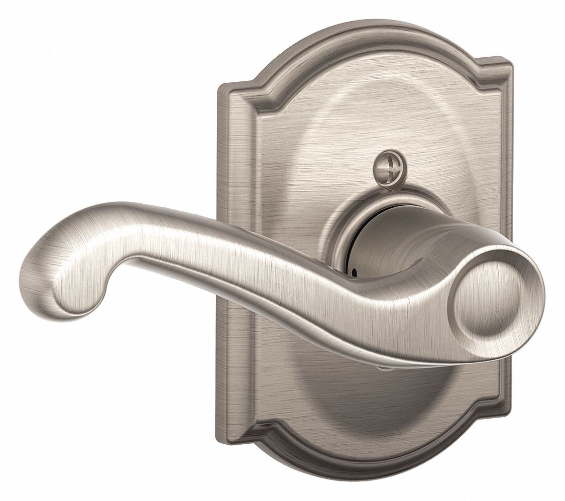 Door Lockset: Dummy Lever Locksets, Nickel, ADA Compliant