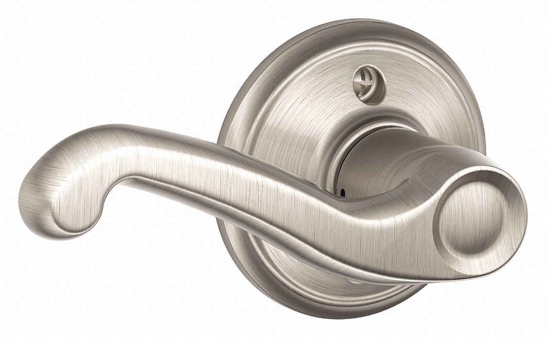 Door Lockset: Dummy Lever Locksets, Nickel, ADA Compliant