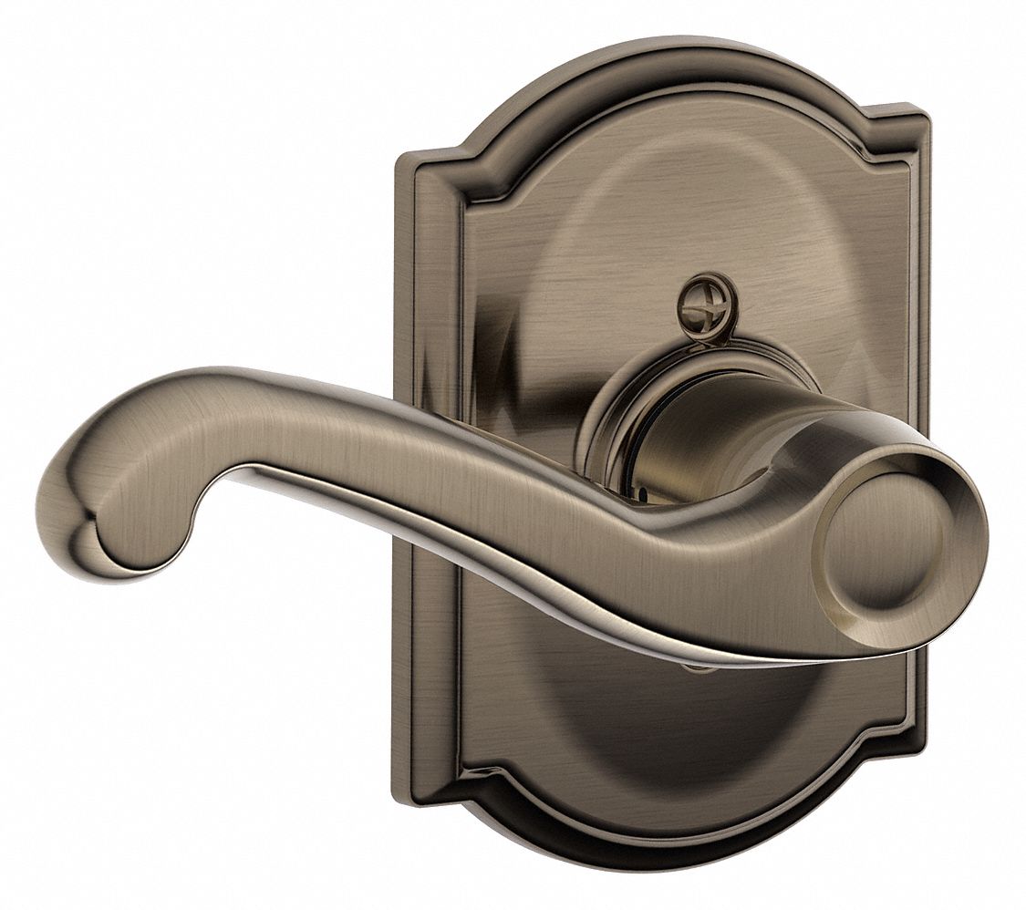 Door Lockset: Dummy Lever Locksets, Nickel, ADA Compliant