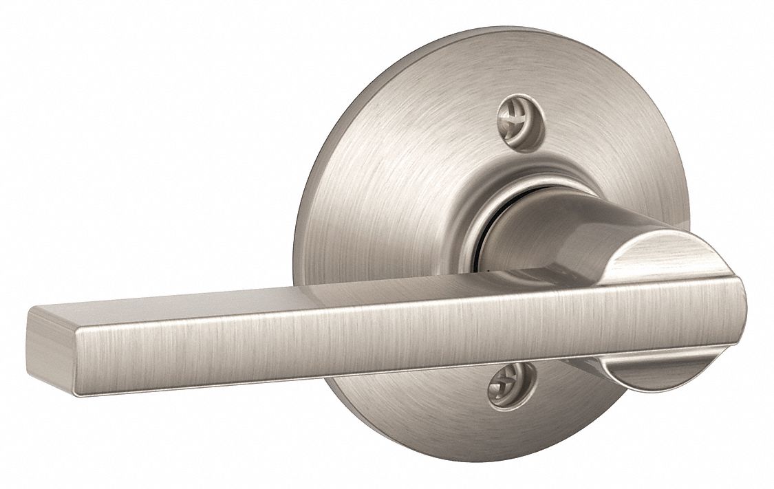 Door Lockset: Passage Lever Locksets, Nickel, ADA Compliant