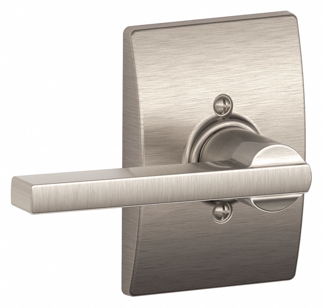 Door Lockset: Passage Lever Locksets, Nickel, ADA Compliant