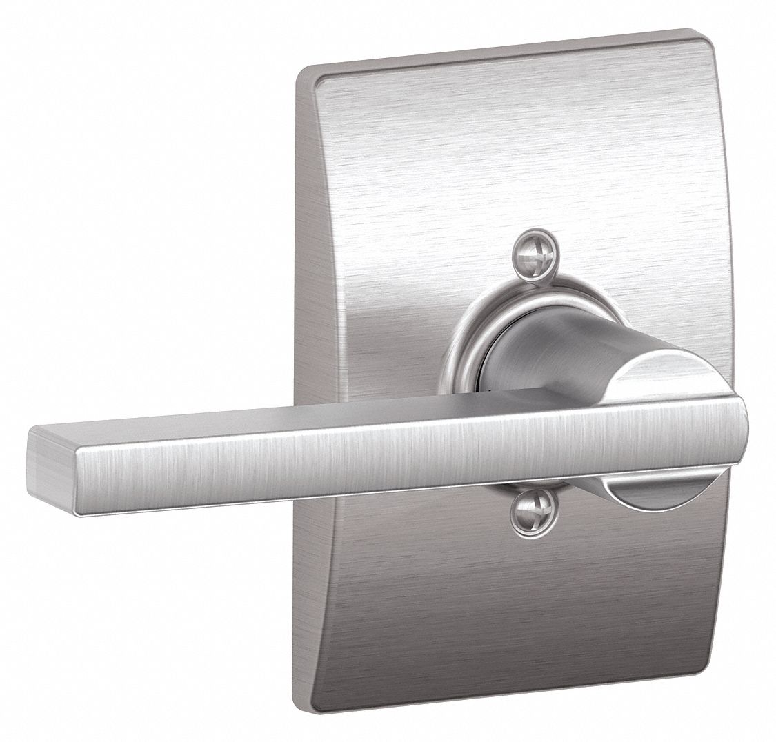 Door Lockset: Passage Lever Locksets, Chrome, ADA Compliant