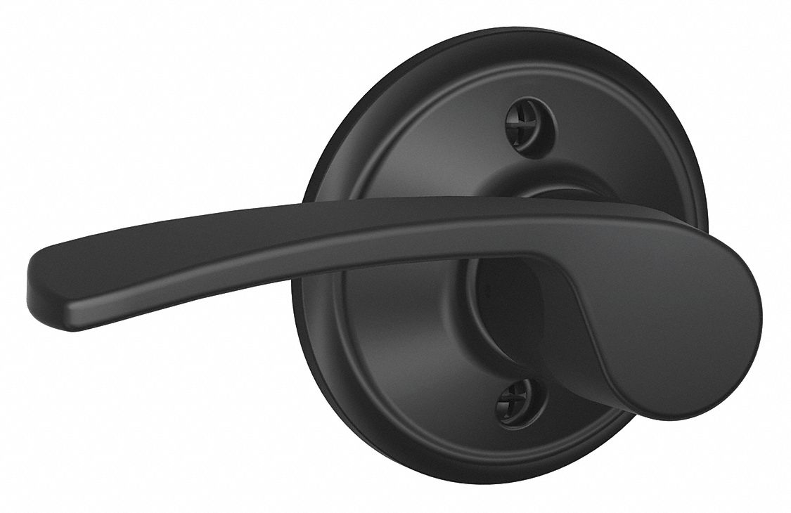 Door Lockset: Dummy Lever Locksets, Black, ADA Compliant