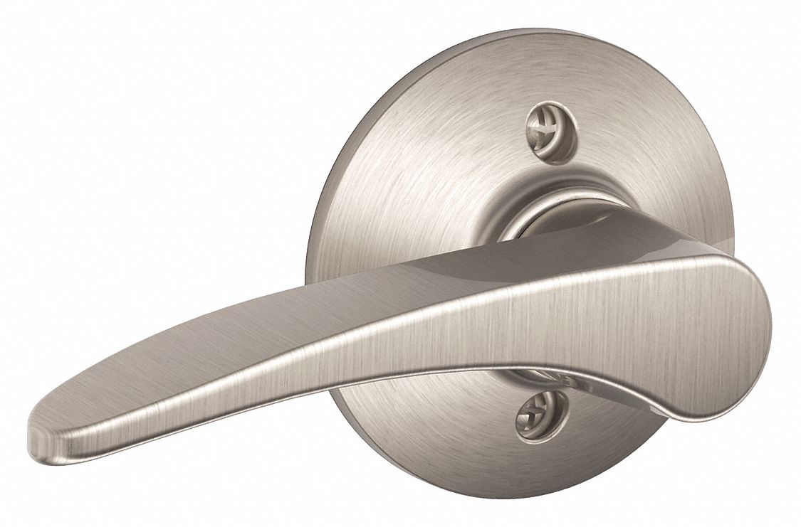 Door Lockset: Dummy Lever Locksets, Nickel, ADA Compliant