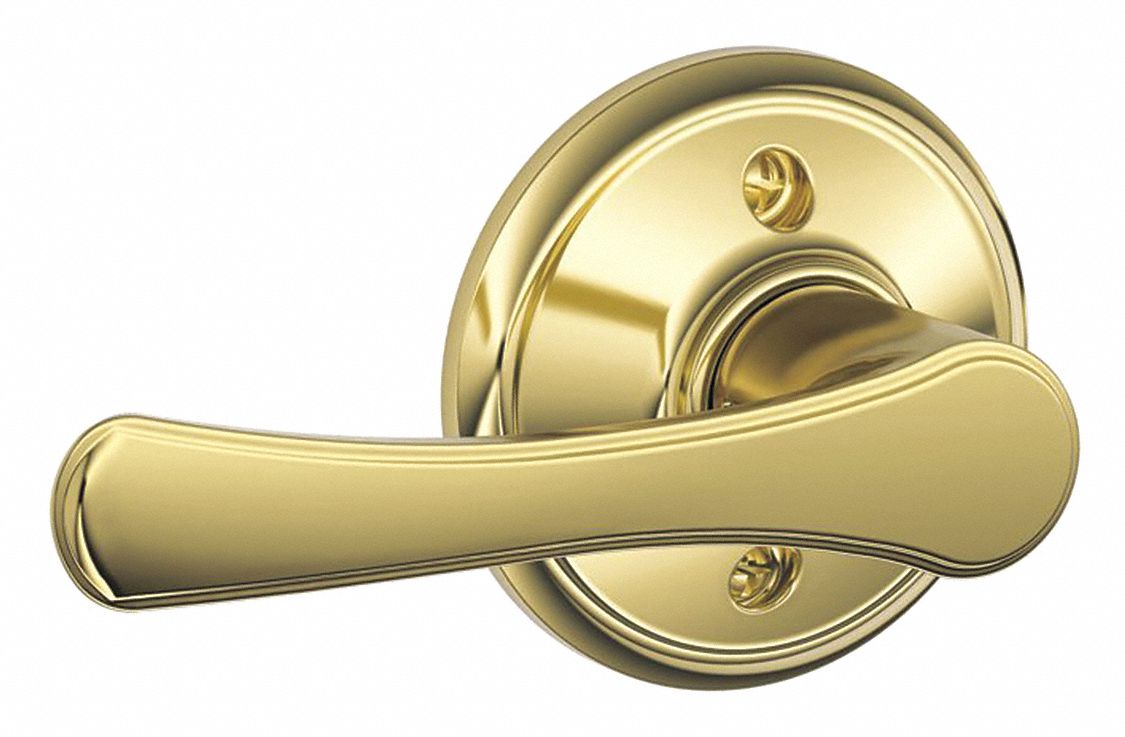Door Lockset: Privacy Lever Locksets, Brass, ADA Compliant