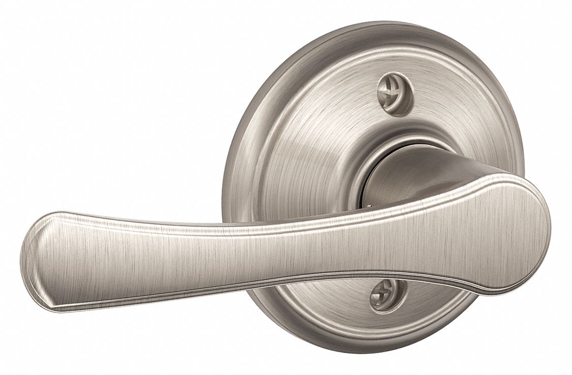 Door Lockset: Dummy Lever Locksets, Nickel, ADA Compliant