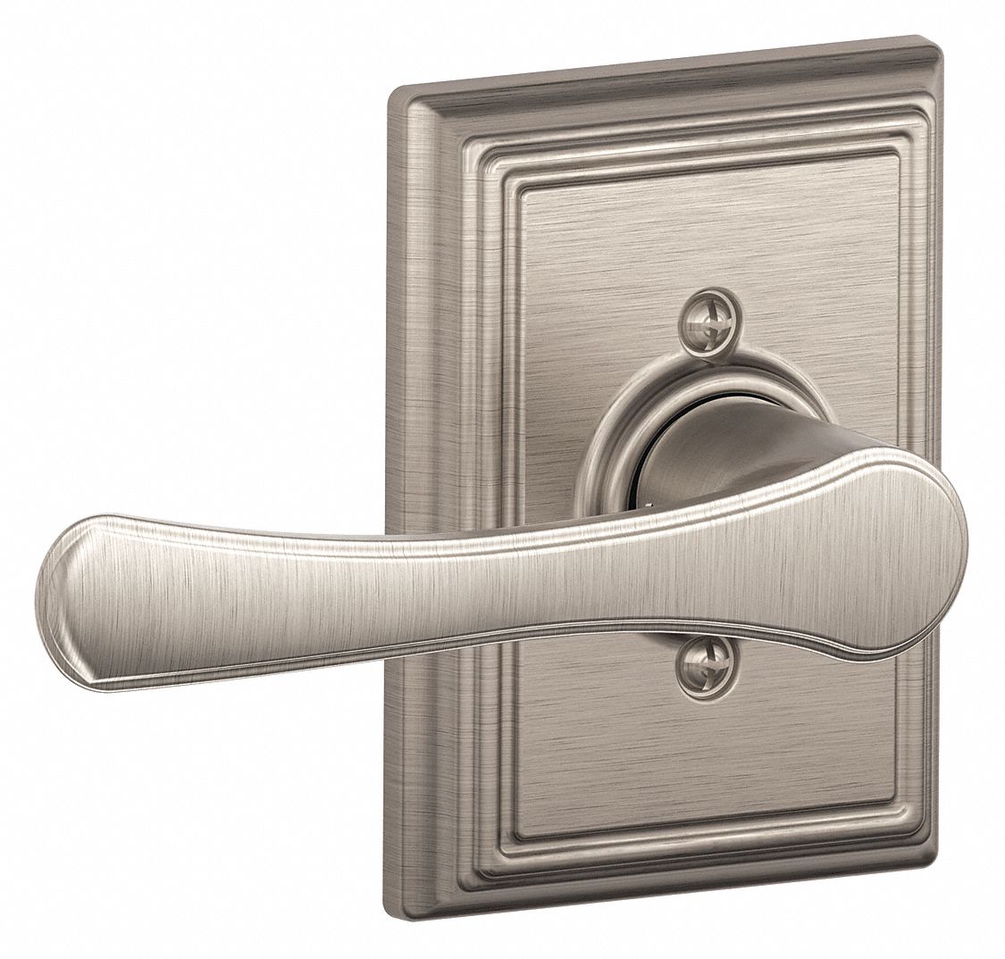 Door Lockset: Dummy Lever Locksets, Nickel, ADA Compliant