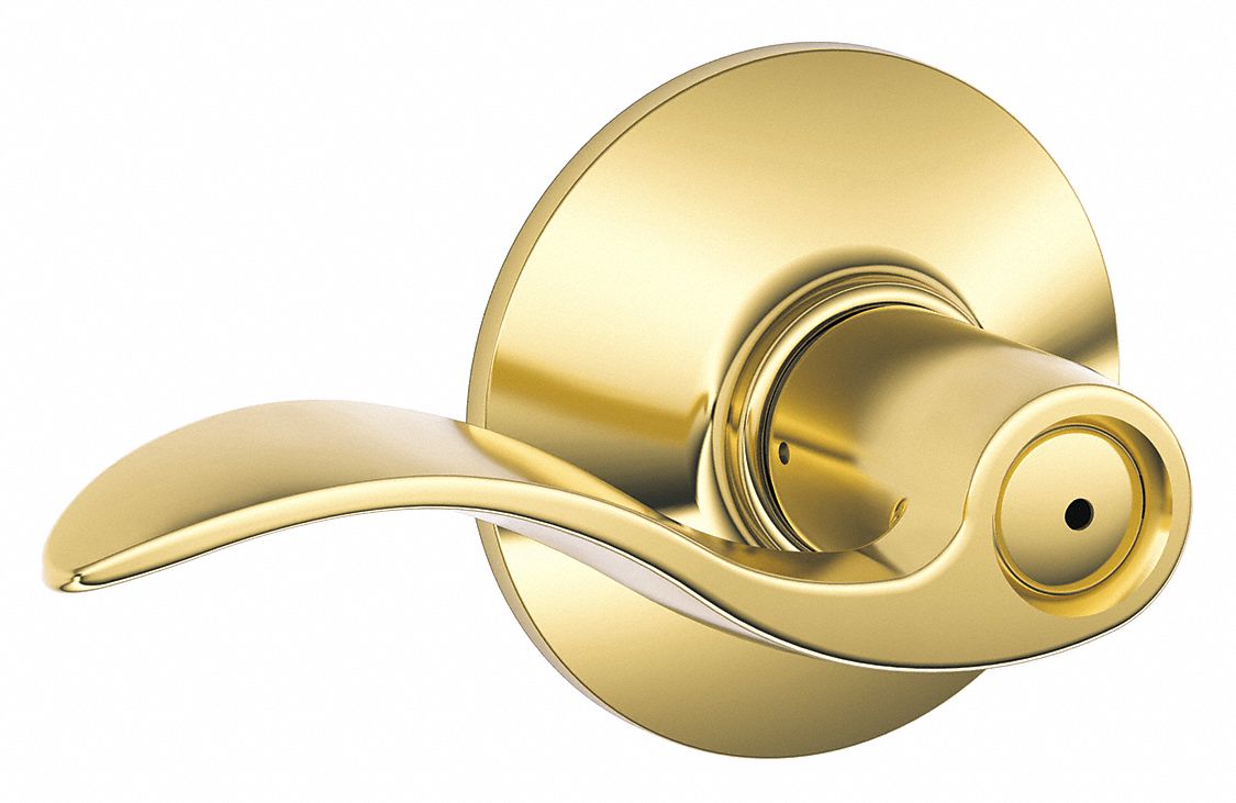 Door Lockset: Privacy Lever Locksets, Brass, ADA Compliant