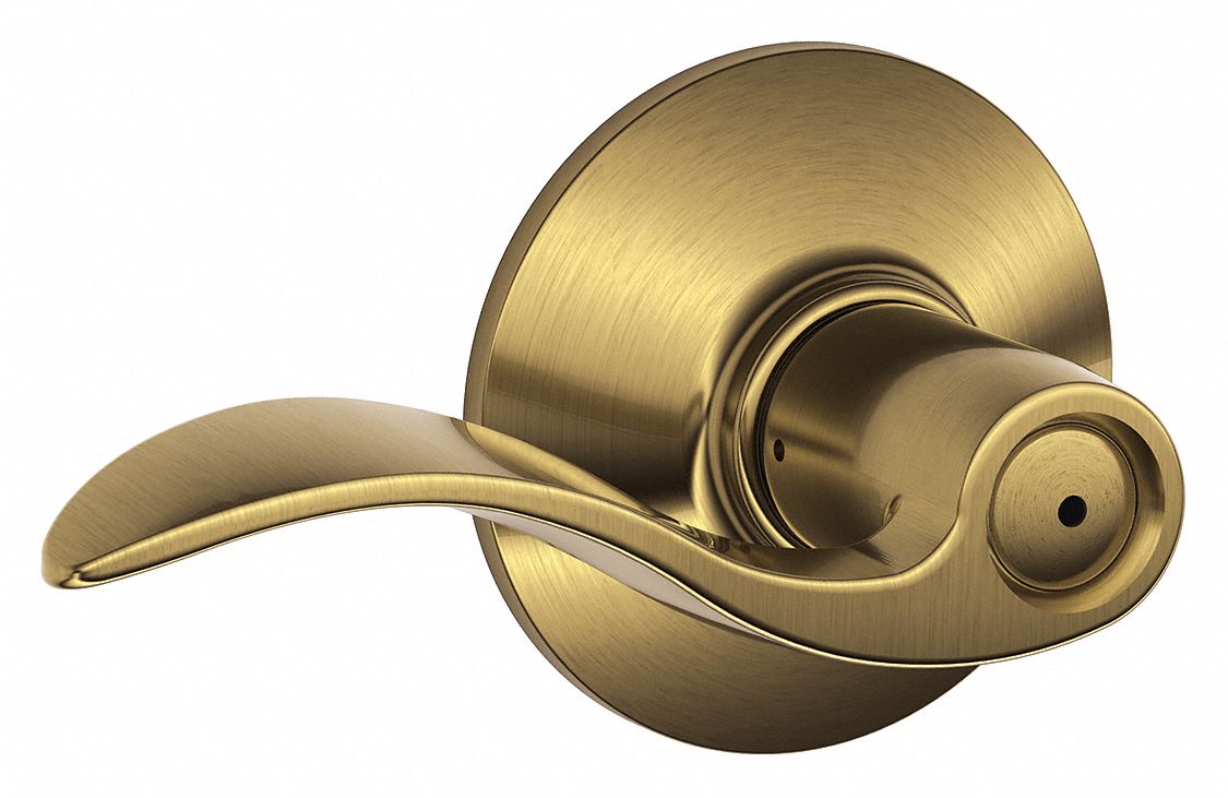 Door Lockset: Privacy Lever Locksets, Brass, ADA Compliant