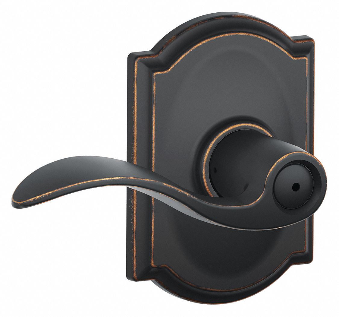 SCHLAGE Door Lever Lockset, Mechanical, Light Duty, Not Keyed, Antique