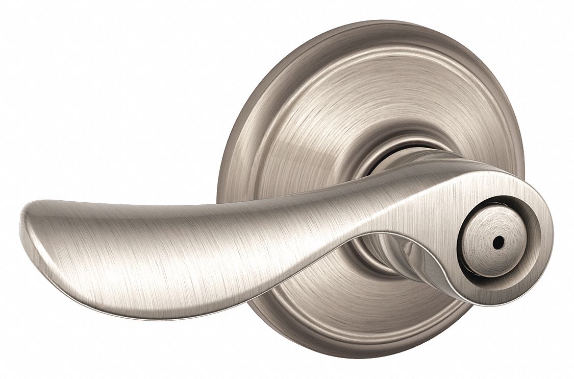 Door Lockset: Privacy Lever Locksets, Nickel, ADA Compliant